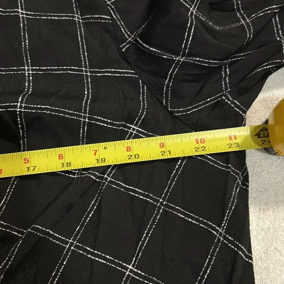 Long Tall Sally Black Dress Twist Detail Check Woven Plus Size 20 - Picture 7 of 9